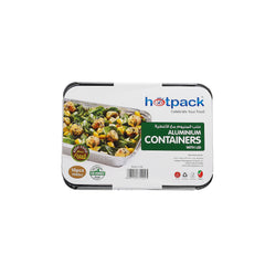 120 Pieces Aluminum Containers with Lid 83190 (1900 CC) 315 x 215 x 38 Mm