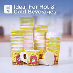 7 Oz Printed Single Wall Paper Cups with Handle