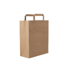 Kraft Brown Paper Bag Flat Handle 24X12X31 Cm