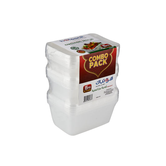 5 Pieces Each*10 Packet Clear Microwave Container Combo Pack 500ml + 750ml + 1000ml SPECIAL OFFER