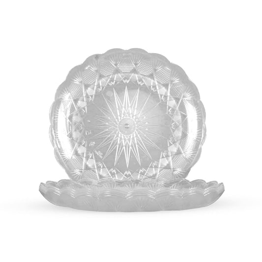 36 Cm Round Crystal Design Plate