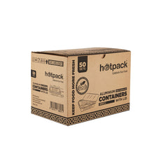 Aluminium Containers with Lid 8389 ( 890 CC ) 210 Mm Length x 140 Mm Width x 38 Mm Height 50 Pieces - Hotpack Oman