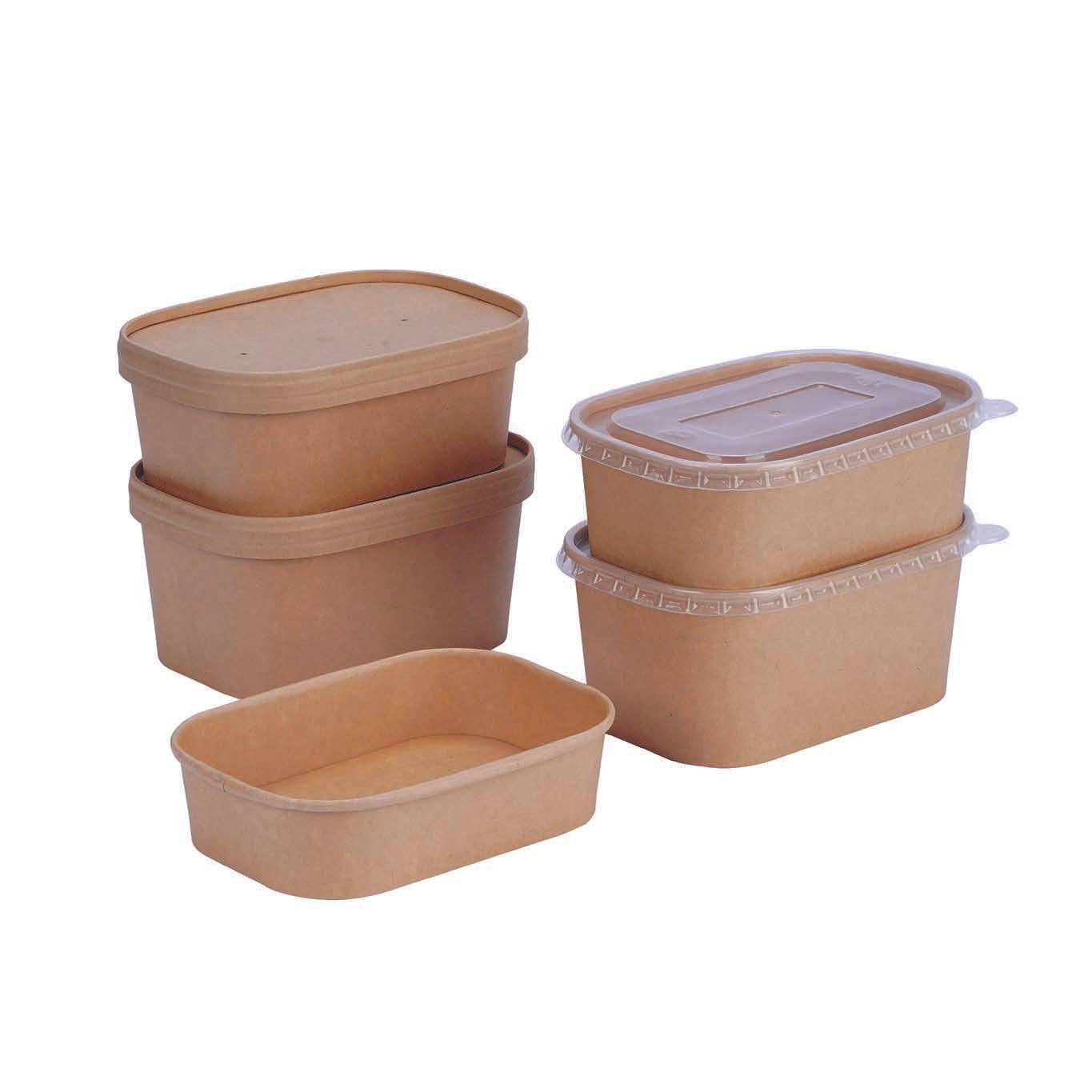 Kraft Rectangular Container 300 Pieces - Hotpack Oman