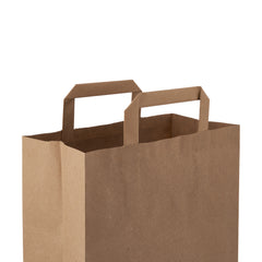  Kraft Brown Paper Bag Flat Handle 24X12X31 Cm