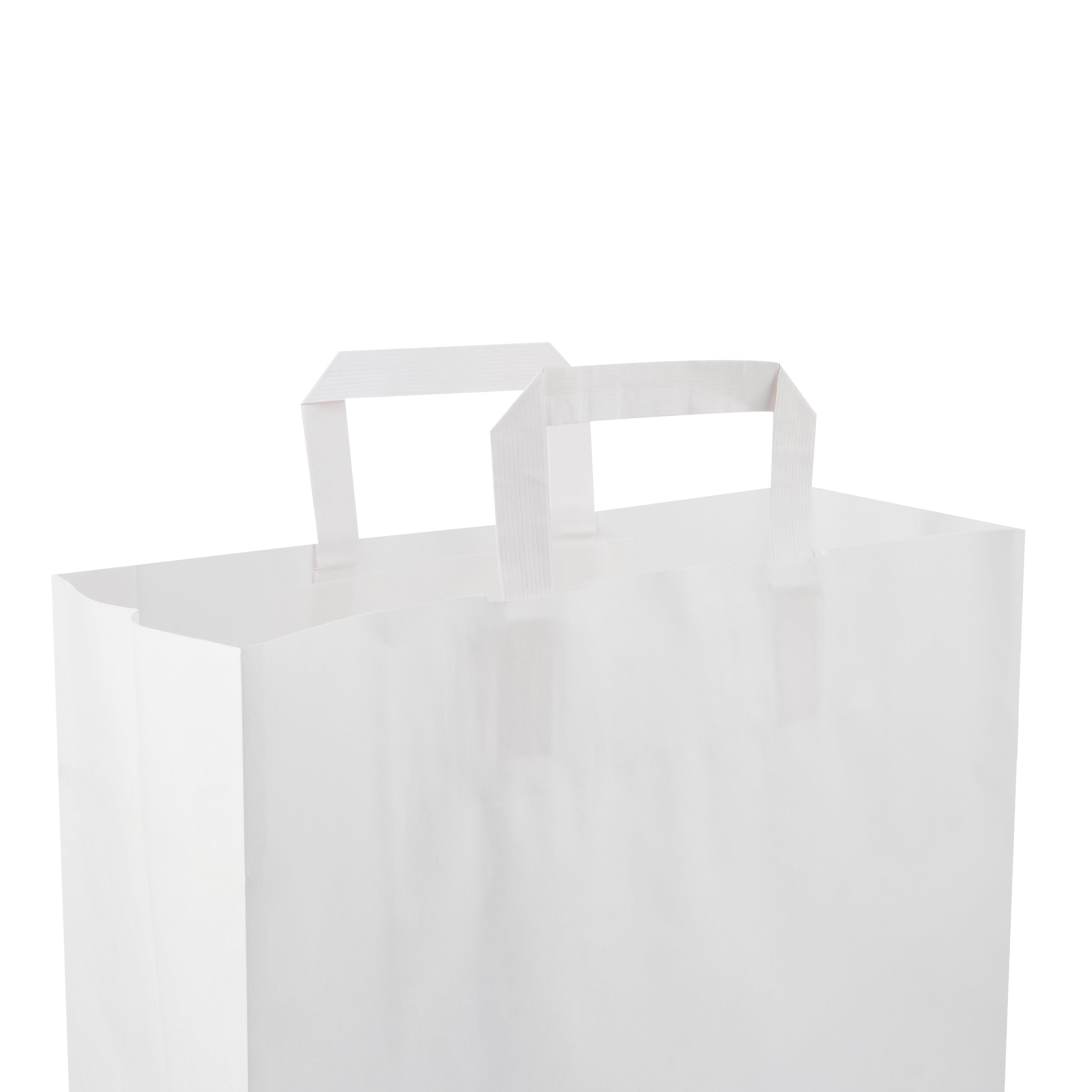 Paper Bag White Flat Handle 32X12X35 Cm