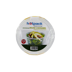 Clear Microwavable Round Container 450ML+LID 8+2 FREE