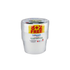 Clear Microwavable Round Container 450ML+LID 8+2 FREE