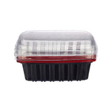 300 Pieces Red & Black Base Container 650 ML with Lids
