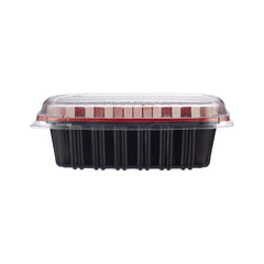 300 Pieces Red & Black Base Container 650 ML with Lids