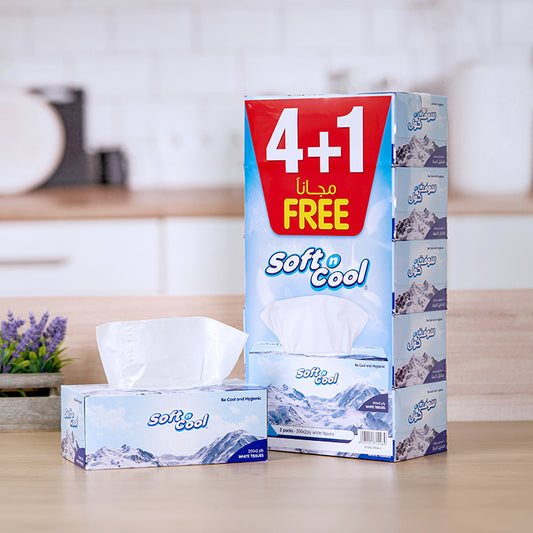 Soft N Cool Facial Tissue 200 Sheets X 2 Ply 5 Boxes Pack