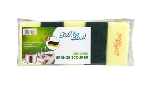 SOFT N COOL Kitchen Sponge Large 14 X 7 Cm 10 Pieces