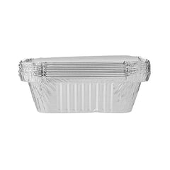 Aluminum Containers with Lid 8342 ( 420 CC ) 147 Mm Length x 122 Mm Width x 40 Mm Height | 10 Pieces - Hotpack Oman