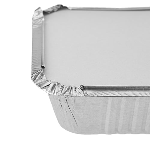 Aluminum Containers with Lid 8342 ( 420 CC ) 147 Mm Length x 122 Mm Width x 40 Mm Height | 10 Pieces - Hotpack Oman