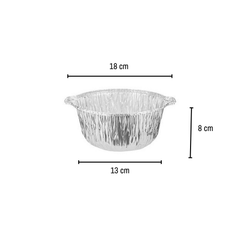 Aluminum POT Container With Hood 21cm 200 Sets - Hotpack Oman