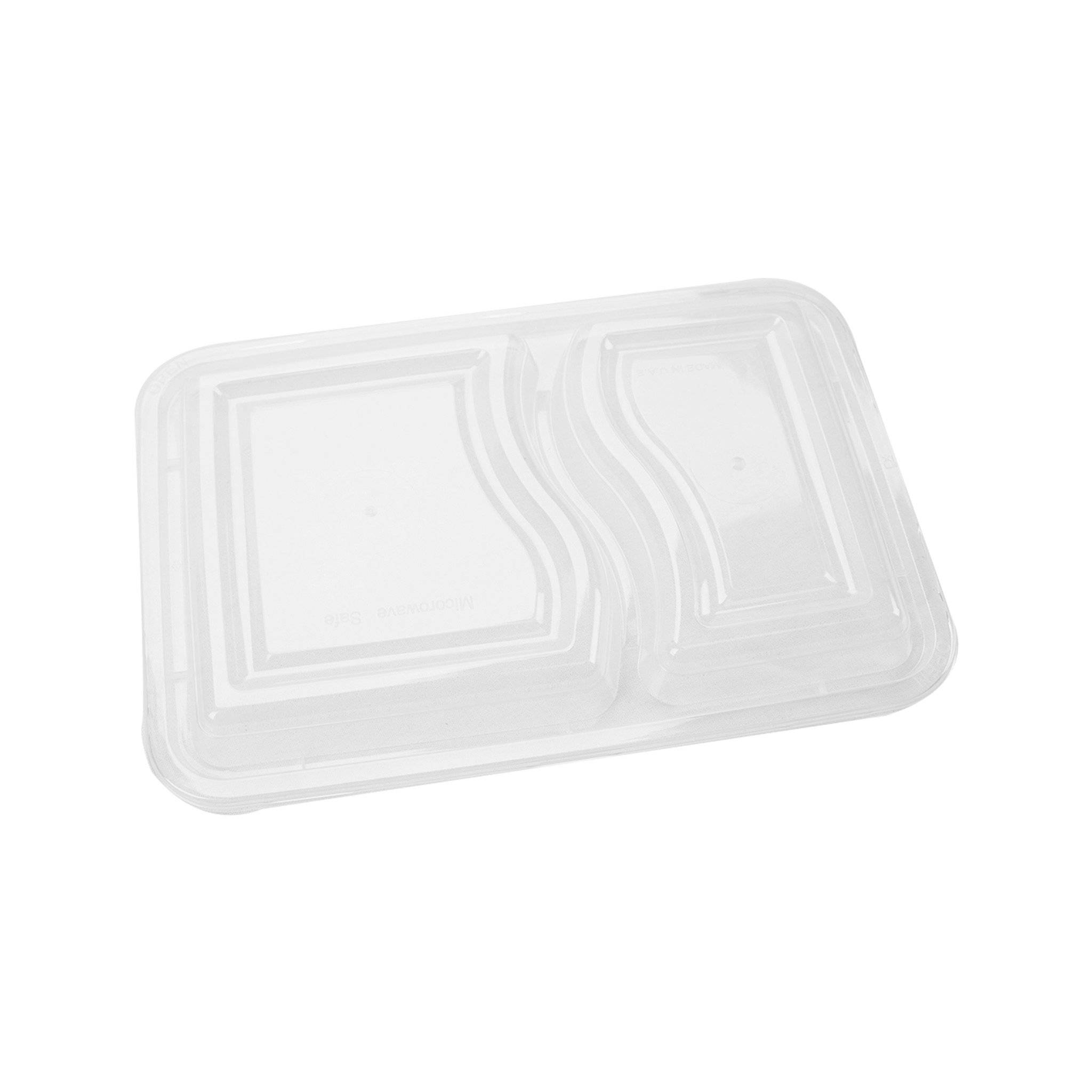 Black Base Rectangular 2-Compartment Container 300 Pieces - Hotpack Oman