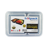 Black Base Rectangular Microwavable Compartment Container with Lids 5  Pieces - hotpack.om