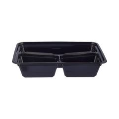 Black Base Rectangular Microwavable Compartment Container with Lids 5  Pieces - hotpack.om