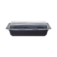 Black Base Rectangular Container With lid 5 Pieces - hotpack.om