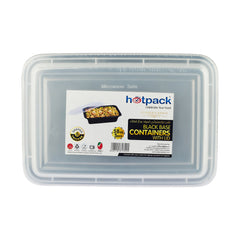 Black Base Rectangular Container With lid 5 Pieces - hotpack.om