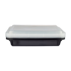 Black Base Rectangular Container With lid 5 Pieces - hotpack.om