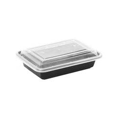 Black Base Rectangular Container 8 oz (250 ml) 300 Pieces - Hotpack Oman