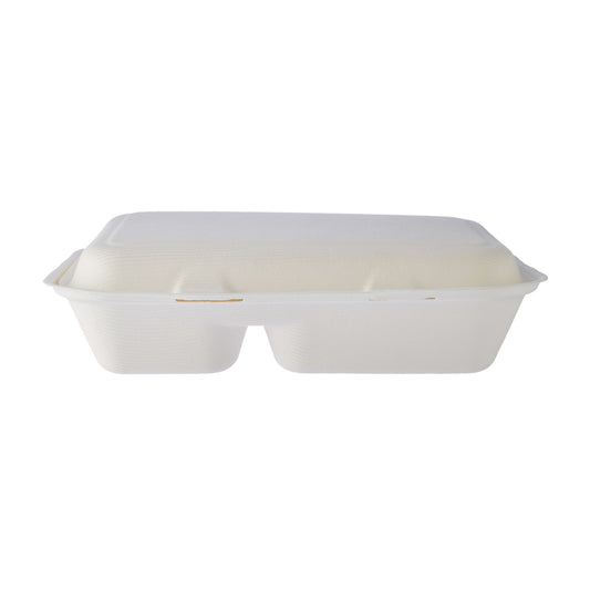 Bio degradable Lunch box in 2 compartment - 500 Pcs - Hotpack Oman