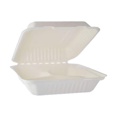 200 Pieces Bio Degradable Lunch Box In 3 Compartment