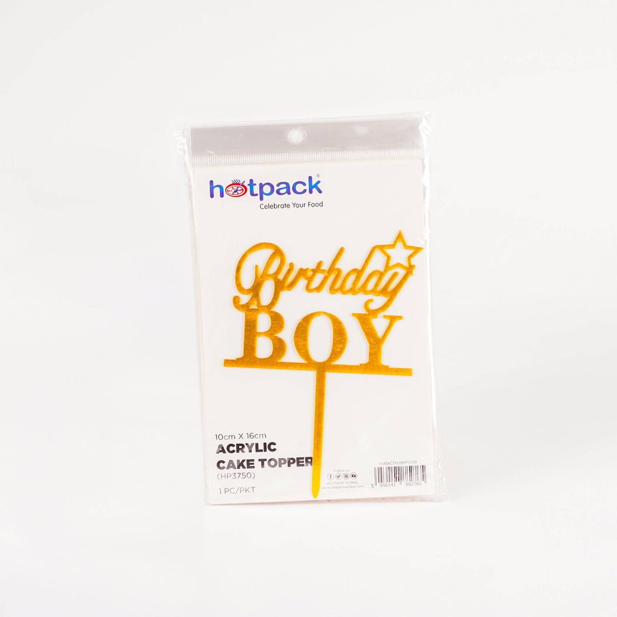 Golden Acrylic Cake Toppers 1 Piece - Hotpack Oman