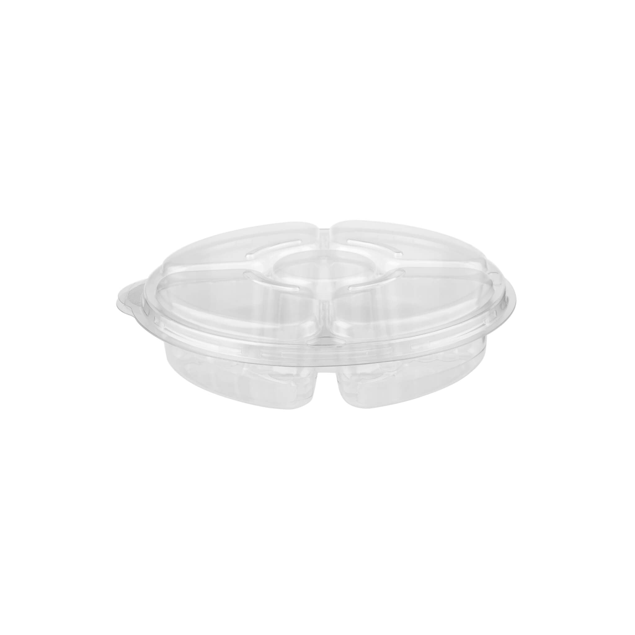 5 Compartment clear container with lid Lid 50 Pieces - Hotpack Oman