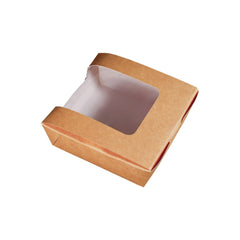 Kraft Box With Wider Window 13X13 Cm