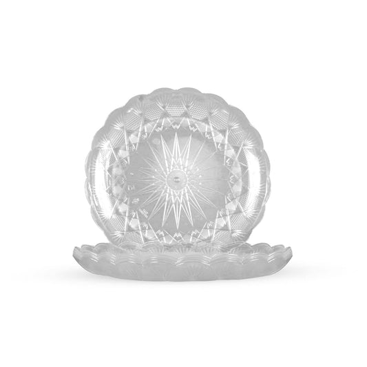 24 Cm Round Crystal Design Plate 