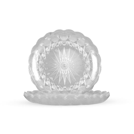 27 Cm Round Crystal Design Plate 