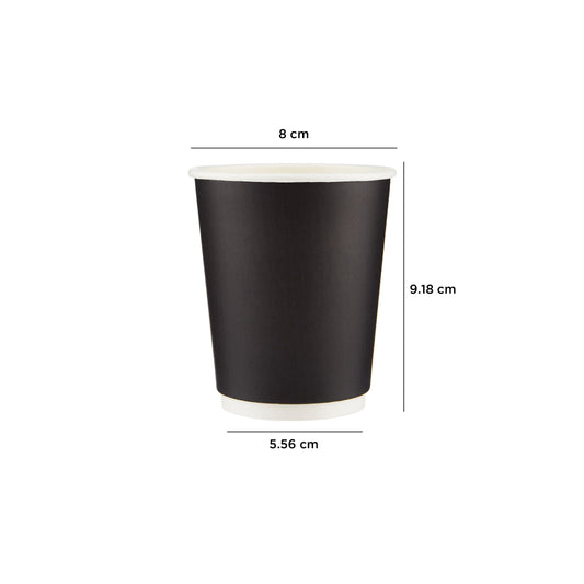 Black Double Wall Paper Cups - Hotpack UAE