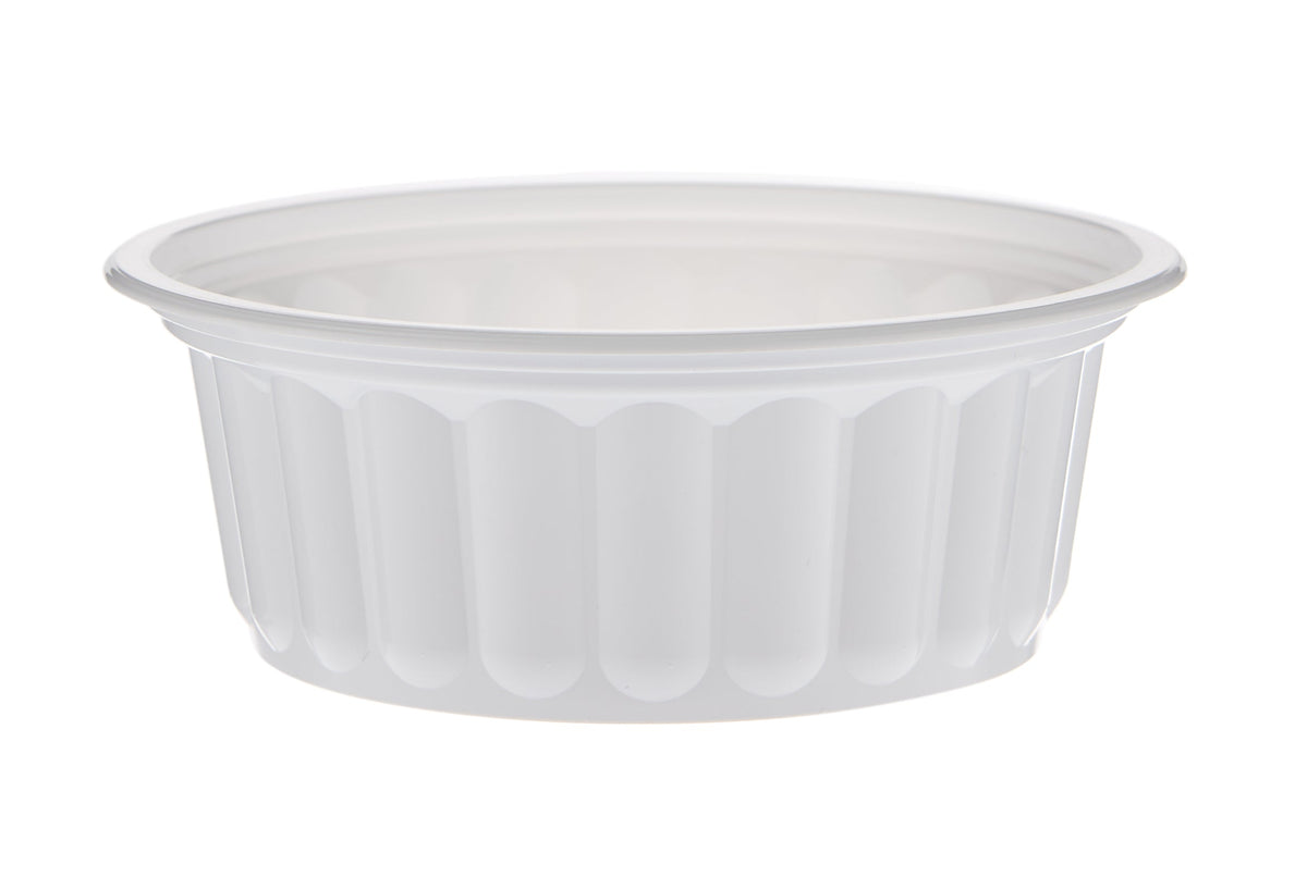 Plastic Corrugated Round Container White 200ml Hotpack Oman