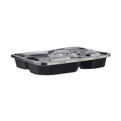 Black Base Rectangular 5-Compartment Container 200 Pieces - Hotpack Oman