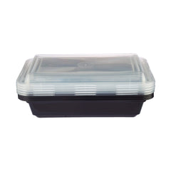 Black Base Rectangular Container 32 Oz 300 Pieces - Hotpack Oman