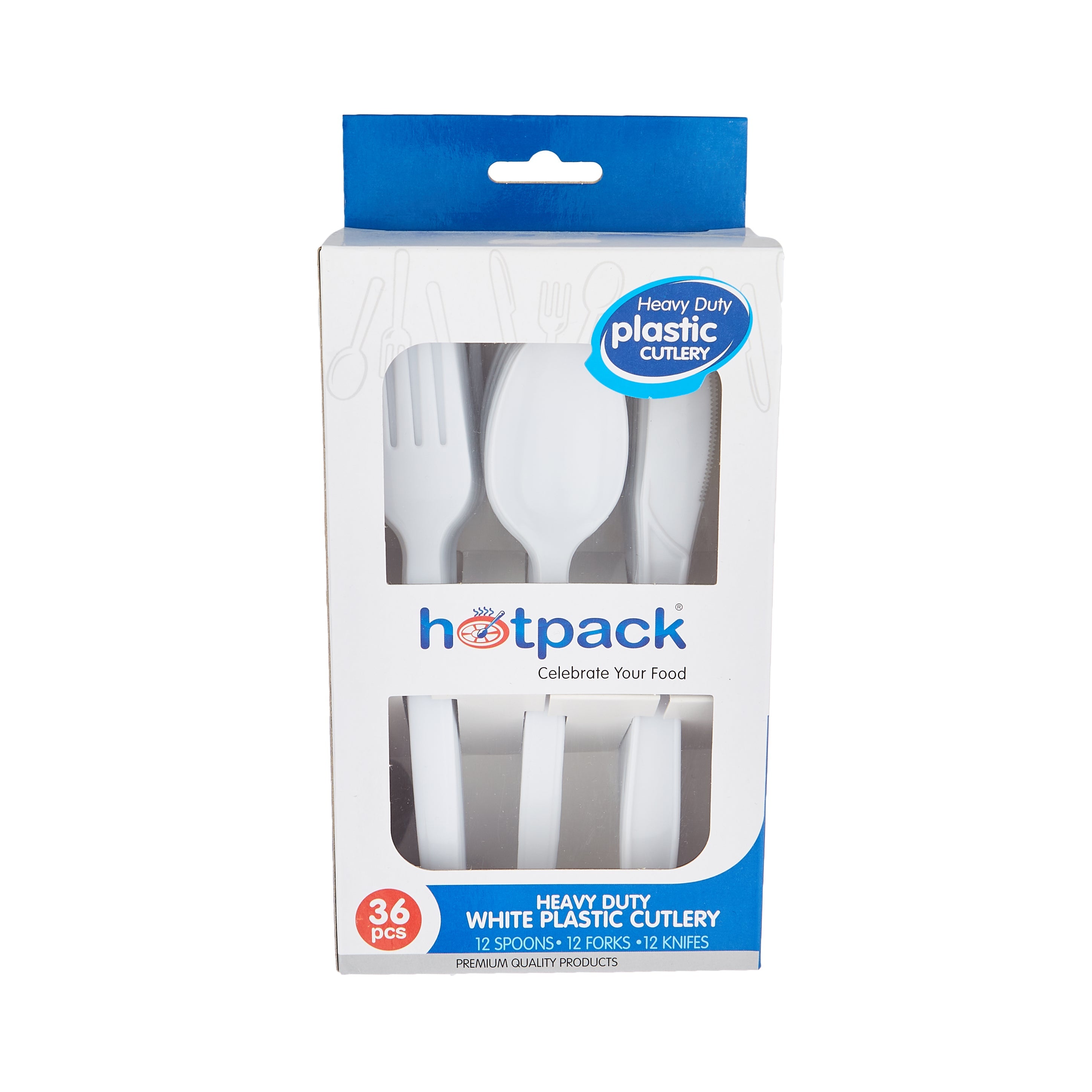 Heavy Duty Plastic Cutlery 12 Pieces Each - hotpack.om