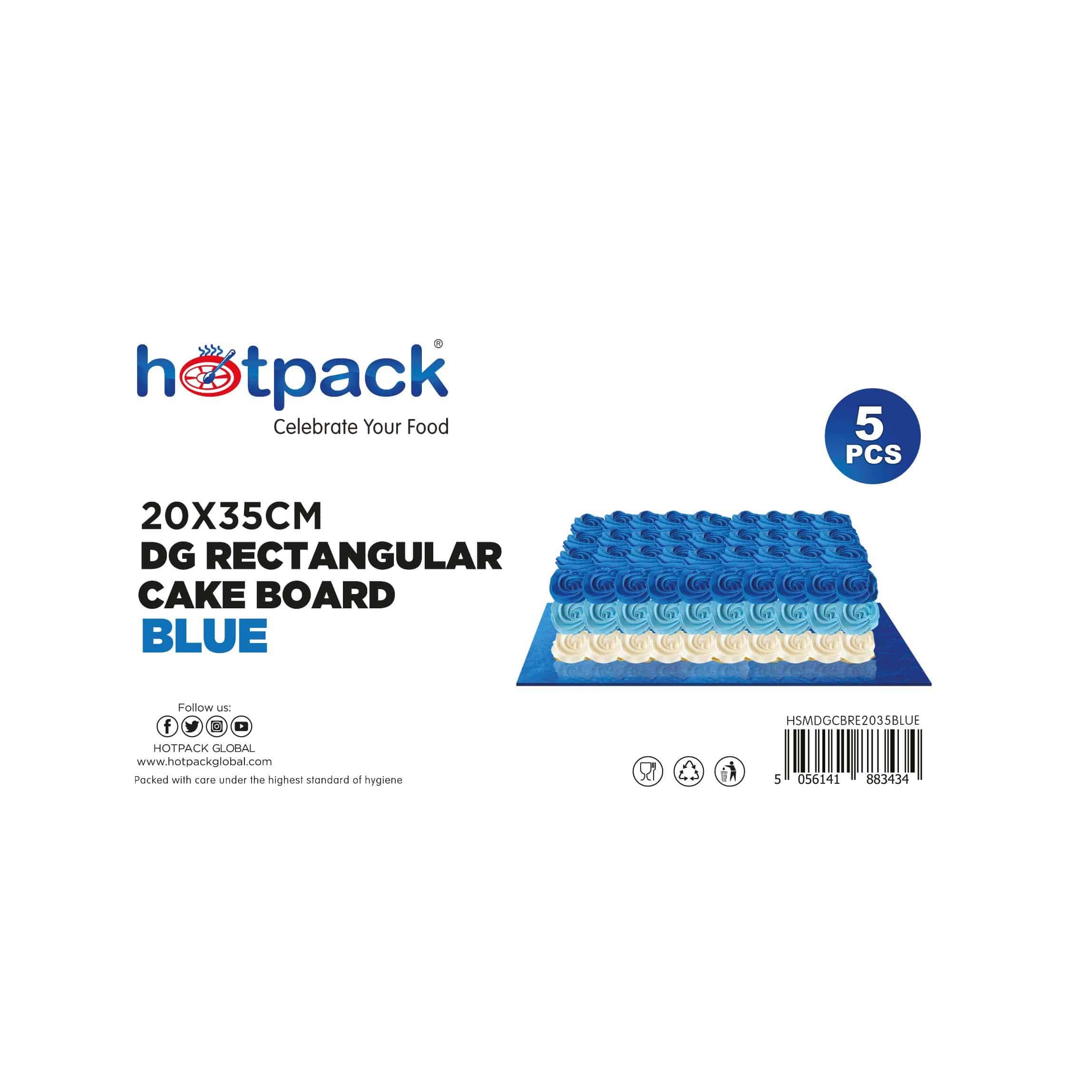 Blue Rectangular Cake Board 5 Pieces - Hotpack Oman