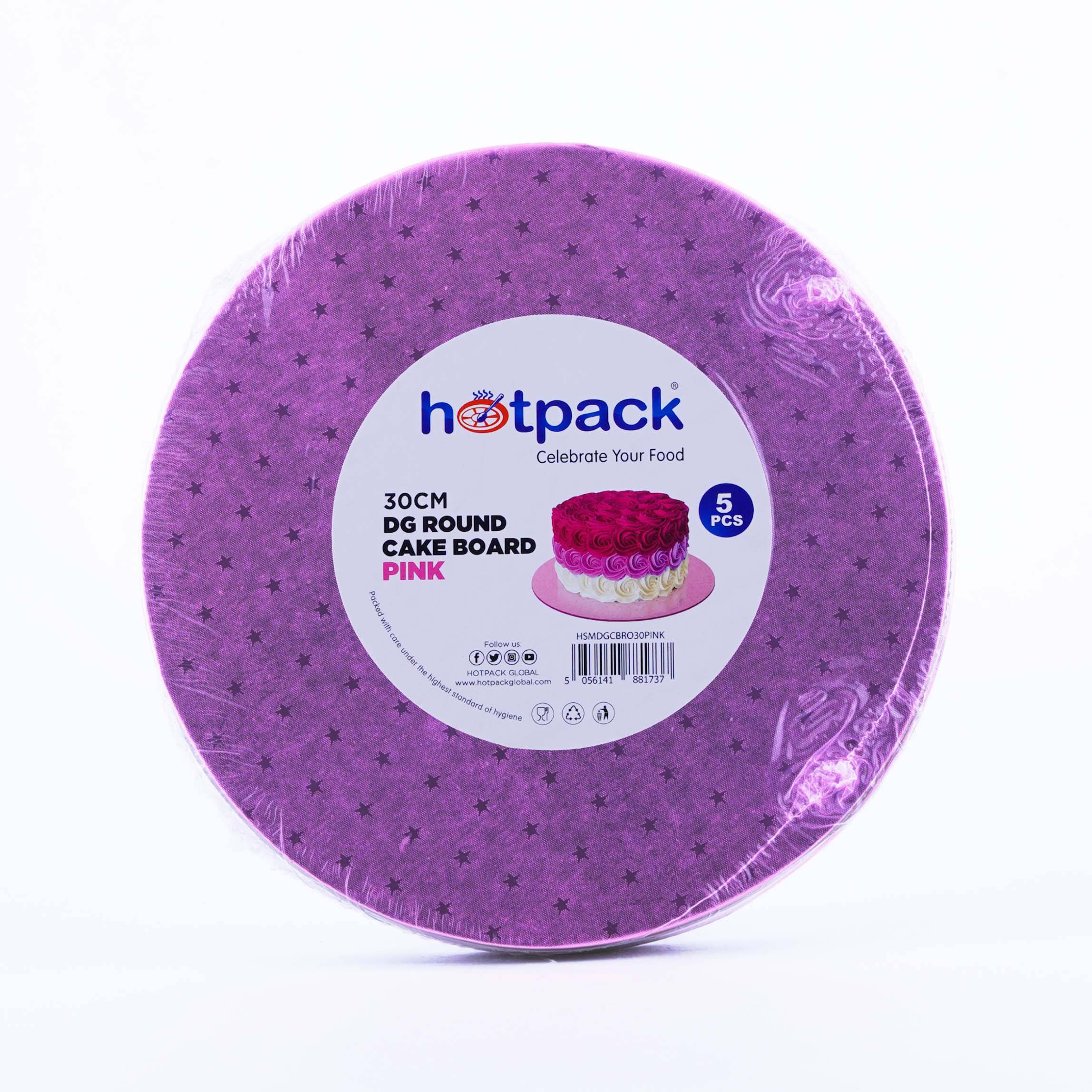 Pink Round Cake Board 5 Pieces - Hotpack Oman