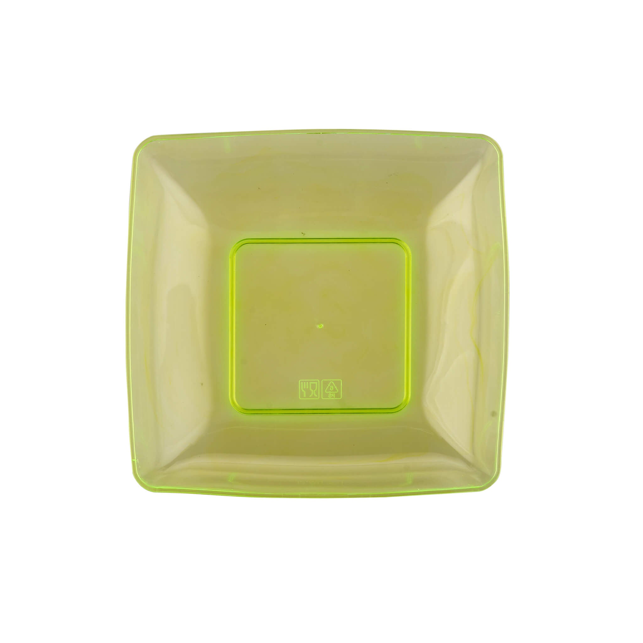 Premium Square Deep Neon Green Plate 6 Pieces - Hotpack Oman