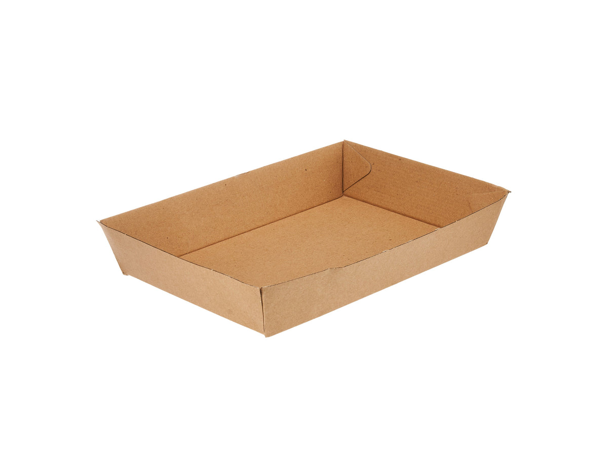 250 Pieces Kraft Flute Tray