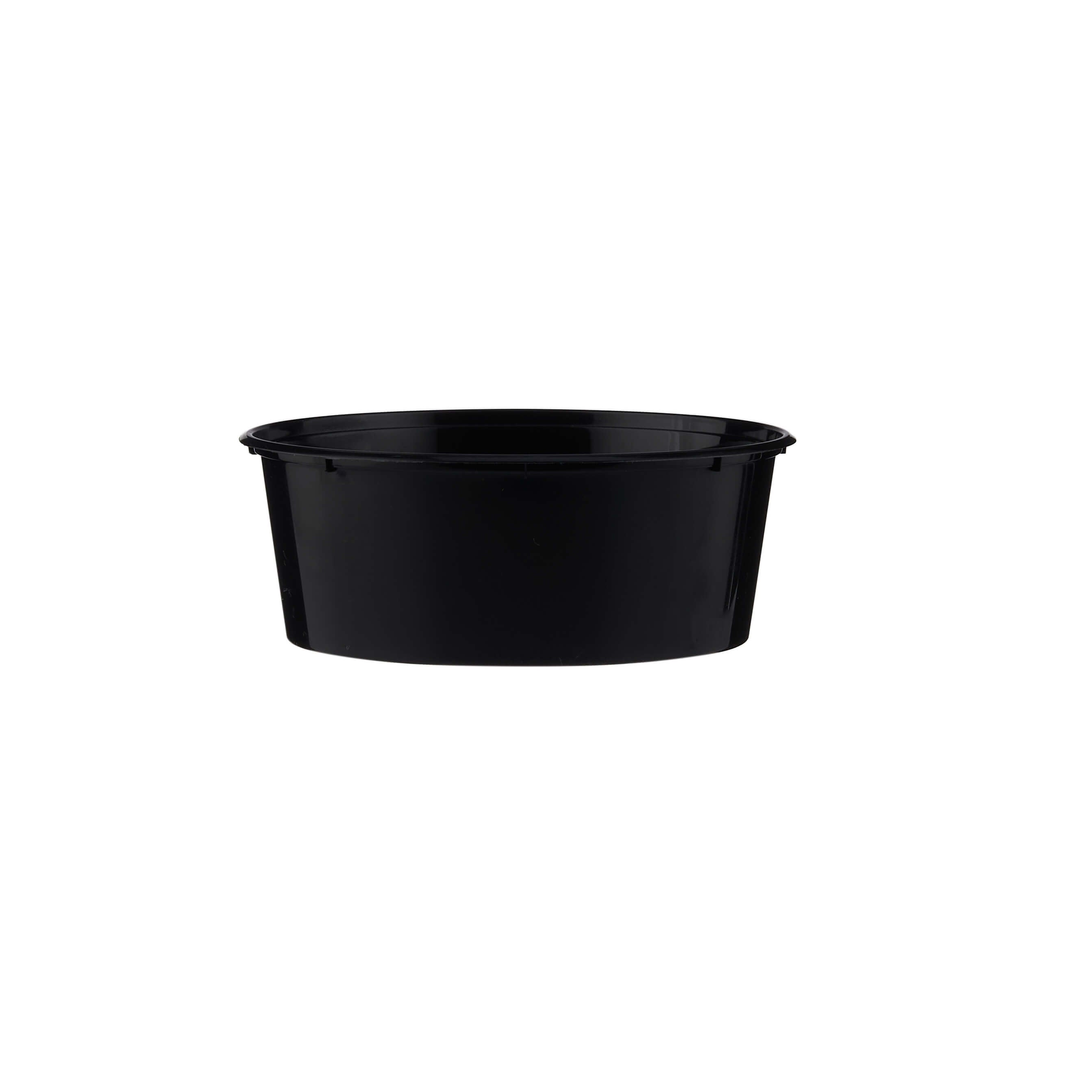 Black Round Microwavable Container 250ml - Hotpack Oman