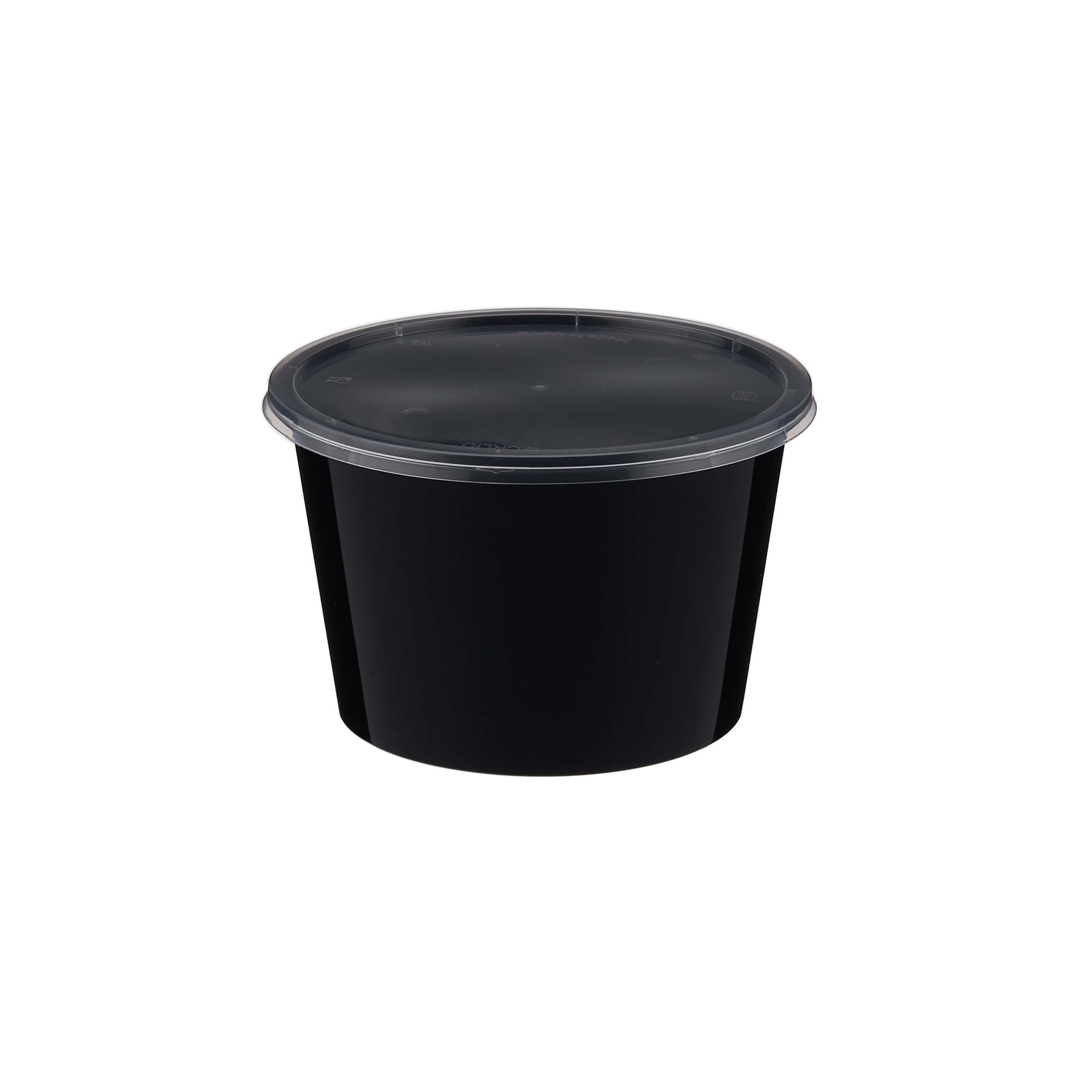 Black Round Microwavable Container 525ml - Hotpack Oman