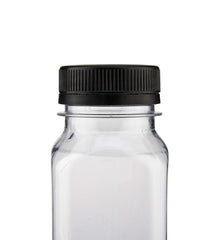 Plastic Square Bottle with Black Cap 200ml - Hotpack Oman