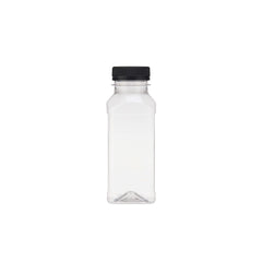 Plastic Square Bottle with Black Cap 250ml - Hotpack Oman