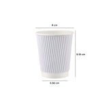 8 Oz White Ripple Paper Cup With Lid 10 Pieces - Hotpack UAE