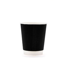 Hotpack 8 Oz Black Ripple Paper Cups 500 Pieces - Hotpack Global