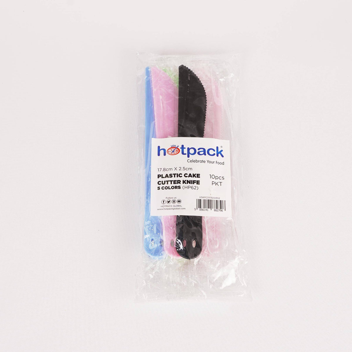 Plastic Cake Cutter Knife 5 Colors 10 Pieces - Hotpack Oman