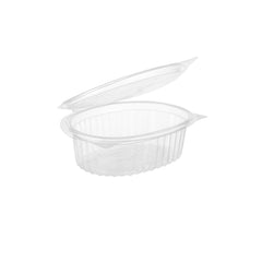 250 Pieces Clear Hinged Oval Container 250 ml - Hotpack UAE