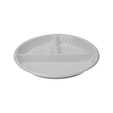 500 Pieces Round Plastic Plate 3-Compartment 10